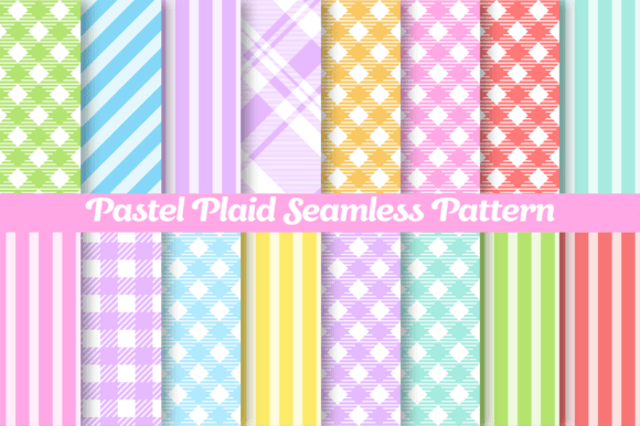 Download Pastel Plaid Seamless Patterns Bundle - Patterns Collection