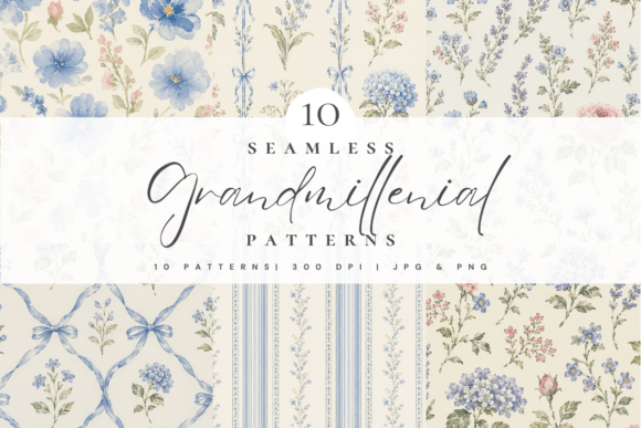 Download Grandmillennial Seamless Patterns - Patterns Collection