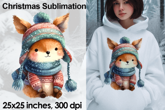 Download Watercolor Fox Christmas Png - Premium Resources