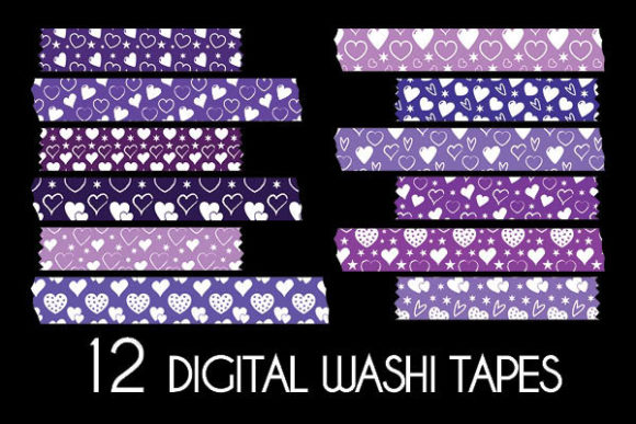 Download Purple Hearts Washi Tapes Patterns - Patterns Collection