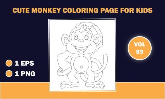 Download Monkey Coloring Page for Kids Book - Premium Bundle