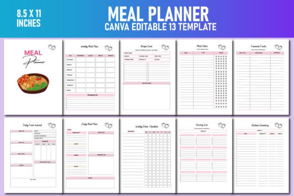 Download Meal Planner Canva KDP - Meal Collection
