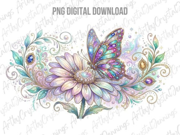 Download Magical Butterfly Flower Clipart PNG - Magical Collection