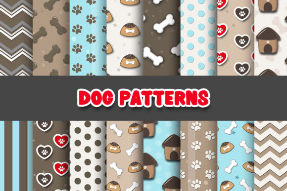 Download Dog Digital Paper Patterns - Patterns Collection