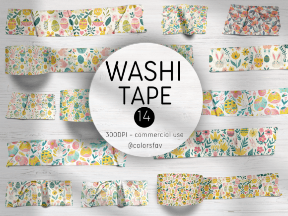 Download Joyful and Colorful Digital Washi Tapes - Colorful Collection