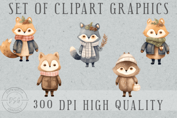 Download Winter Woodland Animals Set of 5 - Woodland animals set Collection