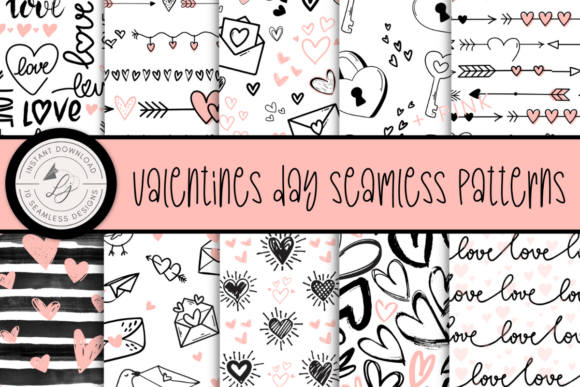 Download Black and Pink Valentines Day Patterns - Patterns Collection