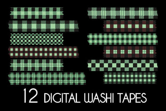 Download Light Green Plaid Washi Tapes Patterns - Patterns Collection