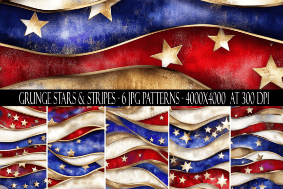 Grunge Stars and Stripes Patterns - Download Now