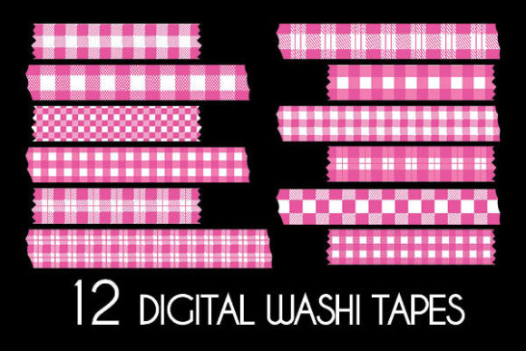 Download Bright Pink Plaid Washi Tapes Patterns - Patterns Collection