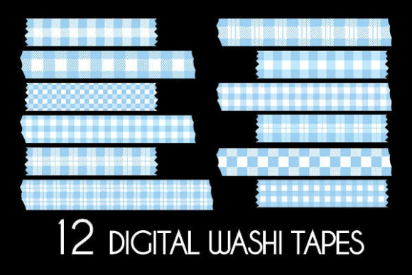 Download Pastel Blue Plaid Washi Tapes Patterns - Patterns Collection