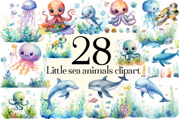 Download Little Sea Animals Clipart - Little sea animals Collection