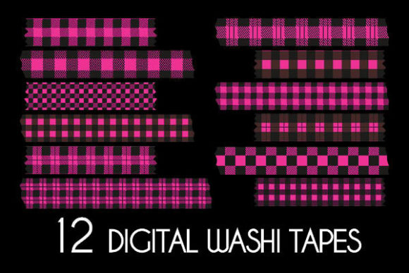Download Bright Plaid Pink Washi Tapes Patterns - Patterns Collection