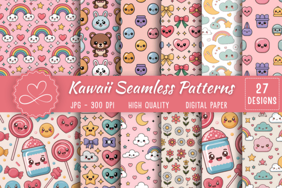 Download Kawaii Seamless Patterns - Patterns Collection