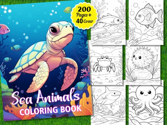 Download 200 Sea Animals Coloring Pages for Kids - Premium Resources
