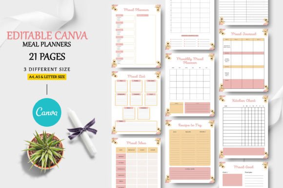 Download Editable Canva Meal Planner Templates - Meal Collection