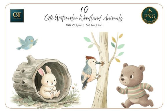 Download Cute Watercolor Woodland Animals Set - Woodland animals set Collection