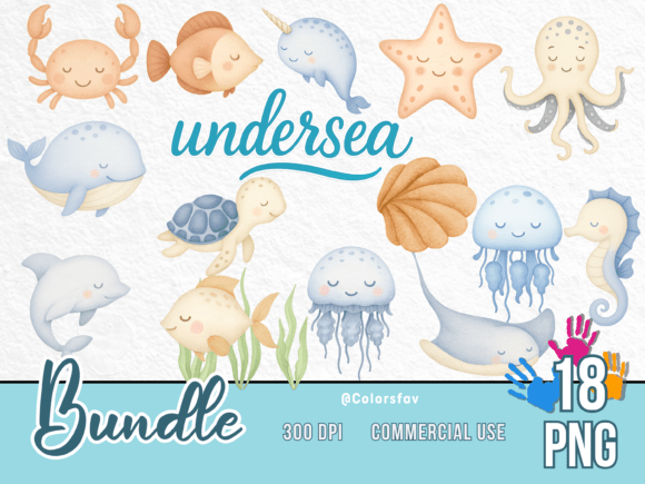 Download Undersea Watercolor Clipart Bundle - Undersea watercolor clipart bundle Collection