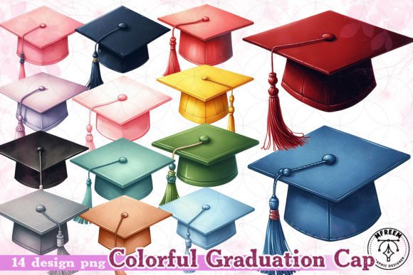Download Colorful Graduation Cap Clipart PNG - Colorful Collection
