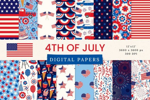 Download 4th of July Patriotic Seamless Patterns - Patterns Collection
