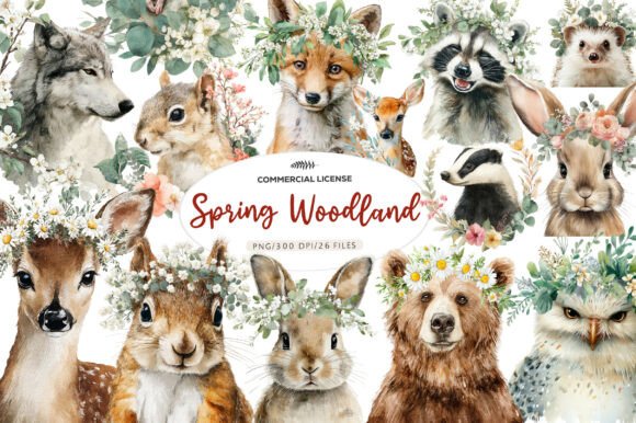 Spring Woodland Portraits Clipart - Download Now