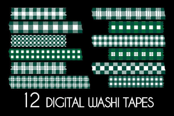Download Dark Green Plaid Washi Tapes Patterns - Patterns Collection