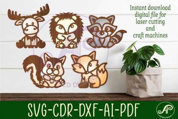 Download Woodland Animals Set 2 Two Layer Laser - Woodland animals set Collection