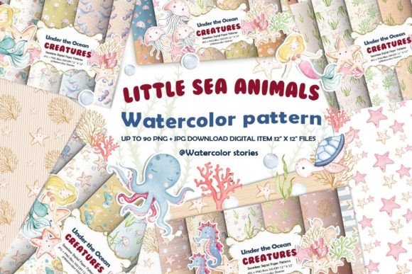 Download Little Sea Animals Pattern Bundle - Little sea animals Collection