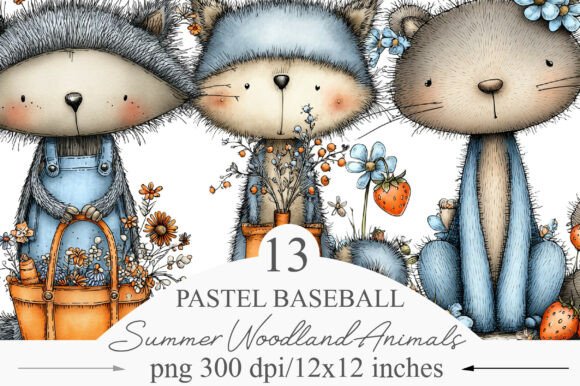 Download Whimsical Summer Woodland Animals Set-3 - Woodland animals set Collection