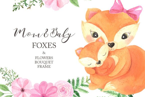 Download Watercolor Fox Family Animals Clipart - Premium Bundle