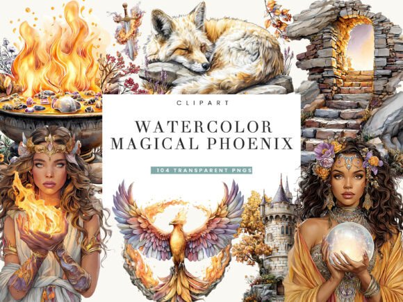 Download Watercolor Magical Phoenix Clipart - Magical Collection