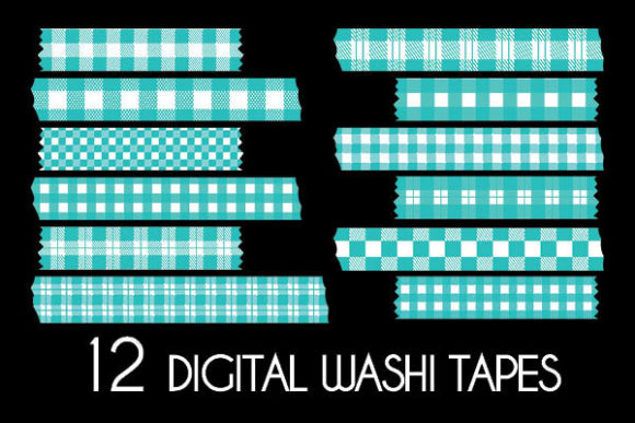 Download Pastel Teal Plaid Washi Tapes Patterns - Patterns Collection