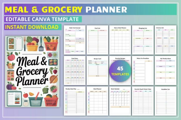 Download Editable Meal &amp; Grocery Planner - Meal Collection