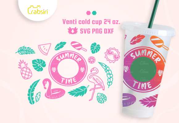 Summer Time Venti Cold Cup 24oz SVG - Download Now